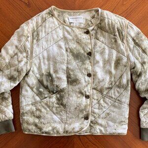 Anthropologie Marrakech Quilted Jacket Women's Medium Green Bomber Size Small